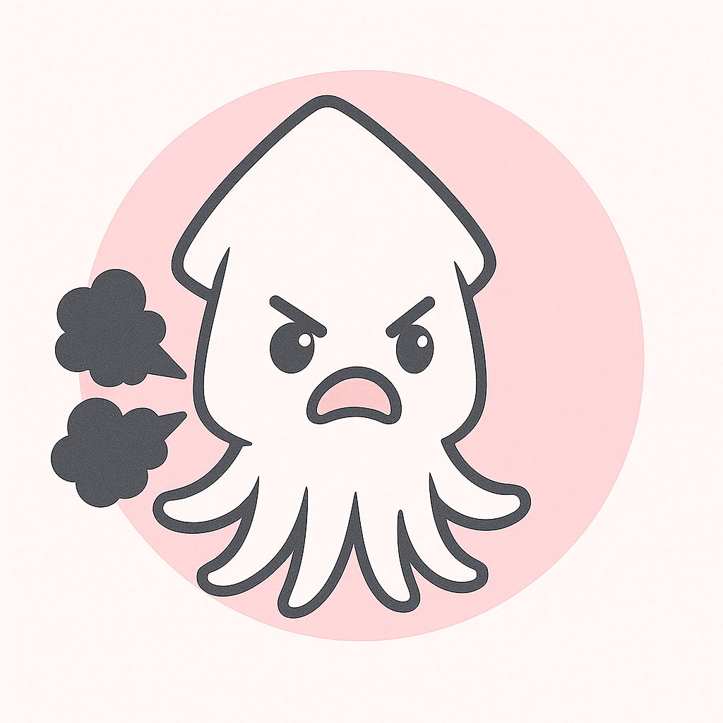 墨を吐くアイカ